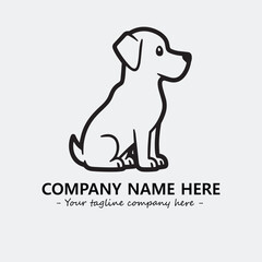 Dog illustration black and white for logo company vector image

