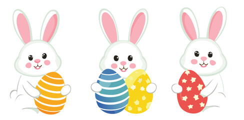 rabbit, easter, bunny, cartoon, animal, vector, illustration, hare, cute, egg, pink, baby, holiday, spring, bunnies, ears, love, card, pet, fun, animals, art, toy, funny, design