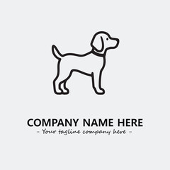 Dog illustration black and white for logo company vector image
