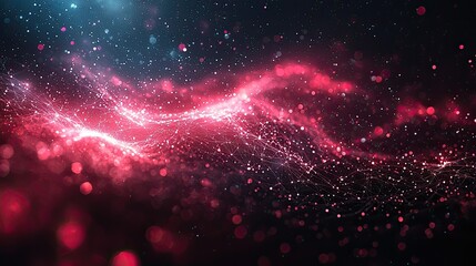 Fototapeta premium Abstract Red Network Glowing Lights Background