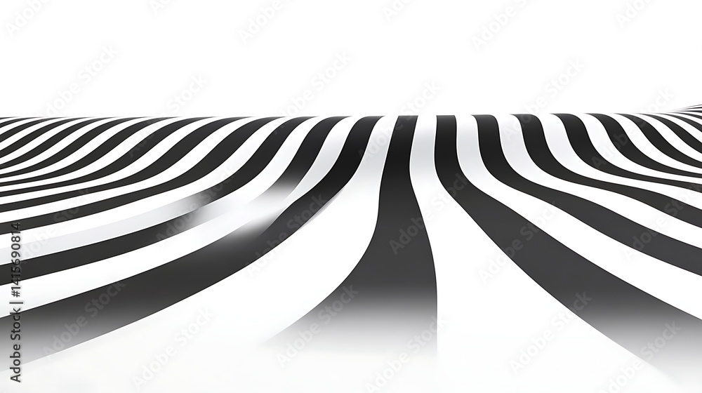 Poster abstract black and white striped pattern on smooth surface for creative projects