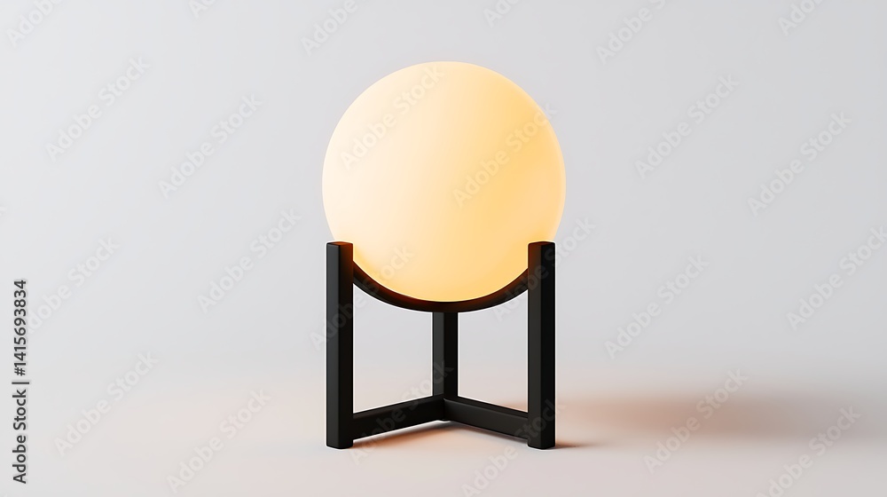 Poster modern design table lamp with round globe shade in minimalist style for home decor