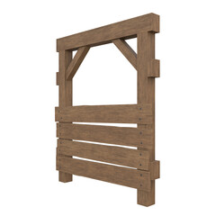 Mine Supports Boarded Up, 3d illustration isolated on white background