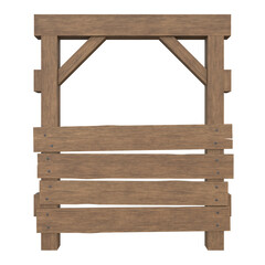 Mine Supports Boarded Up, 3d illustration isolated on white background