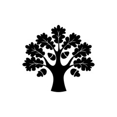 creative details Oak Tree Icon Vector Illustration