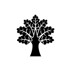 creative details Oak Tree Icon Vector Illustration
