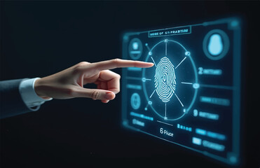 Adobe IllustraFlux_Dev_Realistic_human_hand_interacting_with_a_glowing_holog