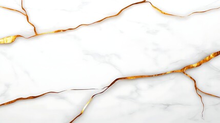 Elegant White Marble Background with Golden Veins for Modern Design Projects