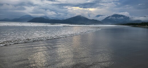 late afternoon on the beach in ubatumirim in the city of ubatuba north coast of são paulo