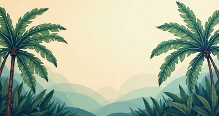 Fototapeta premium tropical background with palms