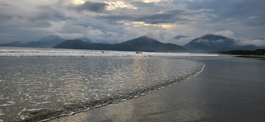 late afternoon on the beach in ubatumirim in the city of ubatuba north coast of são paulo