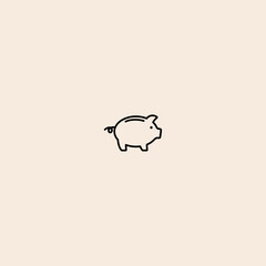 Piggy bank icon flat vector design.