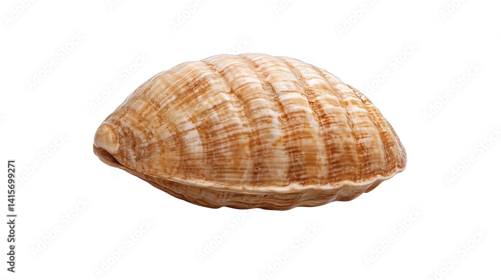Poster detailed close-up of a smooth seashell with natural patterns in neutral tones