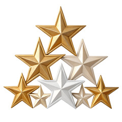 Obraz premium Decorative stars bundle Isolated on transparent background