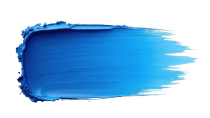 Blue paint stroke texture isolated over png transparent background