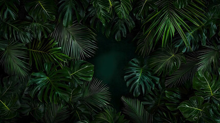 Dark Tropical Leaf Background Design