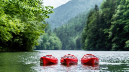 Serene river kayaking scene tranquil nature escape peaceful waterscape