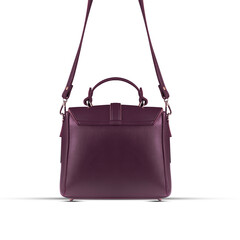 Maroon fashion purse handbag on white background isolated