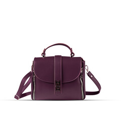 Maroon fashion purse handbag on white background isolated