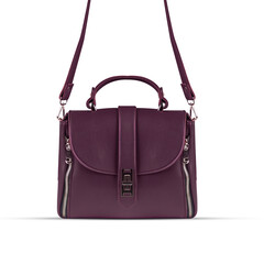 Maroon fashion purse handbag on white background isolated