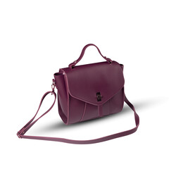 Maroon fashion purse handbag on white background isolated