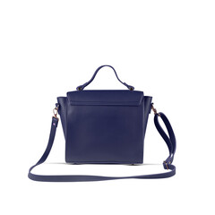 Blue fashion purse handbag on white background isolated