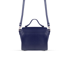 Blue fashion purse handbag on white background isolated