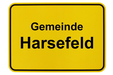 Illustration eines Ortsschildes der Gemeinde Harsefeld in Niedersachsen
