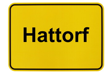 Illustration eines Ortsschildes der Gemeinde Hattorf in Niedersachsen