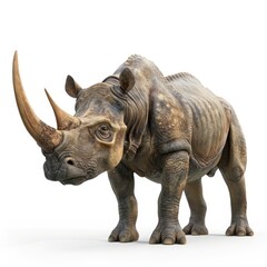 Fototapeta premium Prehistoric rhino, a digitally rendered illustration.