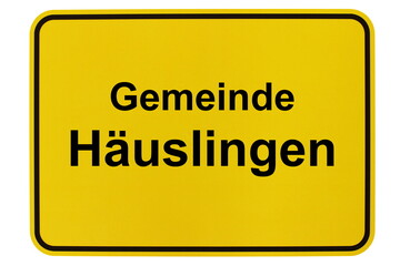 Illustration eines Ortsschildes der Gemeinde Häuslingen in Niedersachsen