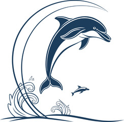 dolphin vector illustration isolated on white