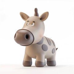Fototapeta premium Cute cartoon giraffe figurine, perfect for kids.