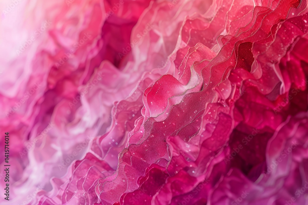Poster close-up view of a captivating red and magenta gradient of topaz, a mesmerizing gradient of red and 