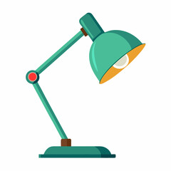 Desk Lamp illustration in teal color on white background
