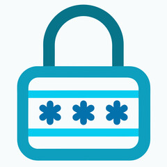 Password Lock icon with blue elements on a light background