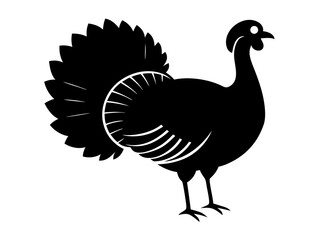 Wild Turkey Silhouette Vector | Turkey SVG Icon for Thanksgiving Crafts, Shirts, Mugs & Decorations