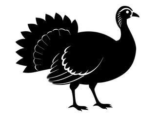 Wild Turkey Silhouette Vector | Turkey SVG Icon for Thanksgiving Crafts, Shirts, Mugs & Decorations