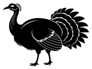 Wild Turkey Silhouette Vector | Turkey SVG Icon for Thanksgiving Crafts, Shirts, Mugs & Decorations