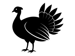 Fototapeta premium Wild Turkey Silhouette Vector | Turkey SVG Icon for Thanksgiving Crafts, Shirts, Mugs & Decorations