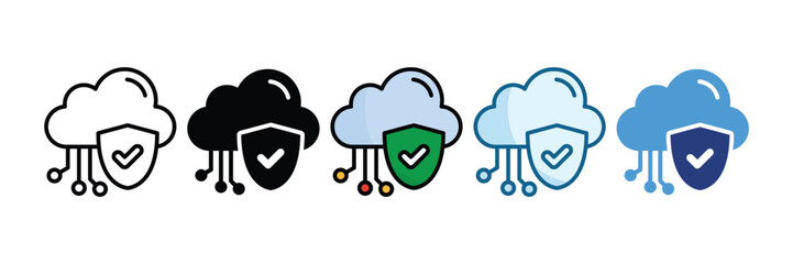 Cloud Security Compliance Icon Set Multiple Style Collection