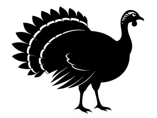 Wild Turkey Silhouette Vector | Turkey SVG Icon for Thanksgiving Crafts, Shirts, Mugs & Decorations