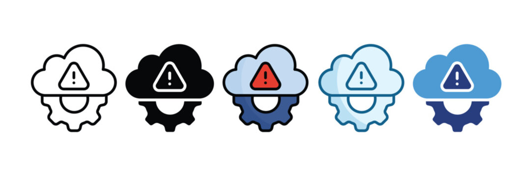 Cloud Risk Mitigation Icon Set Multiple Style Collection