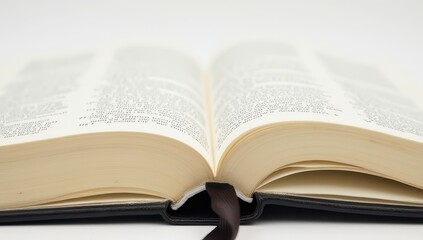 Open Book with Cream-Colored Pages and Dark Binding