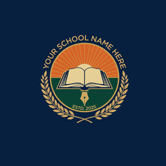 Obraz premium School College Kindergarten Logo Design Vector Free Download