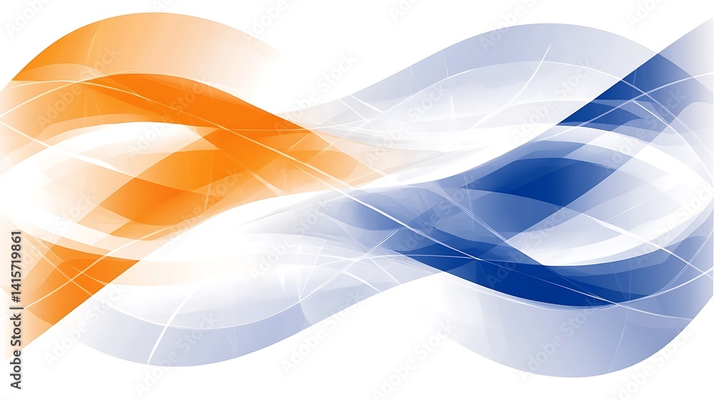 Aufkleber abstract wavy lines in orange and blue colors creating dynamic visual effects