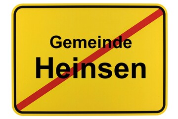 Illustration eines Ortsschildes der Gemeinde Heinsen in Niedersachsen
