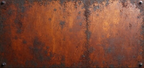 Grunge texture of rusty orange brown metal corten steel. Weathered metal background with old aged surfaces. Great for industrial design, construction themes, metalwork projects.