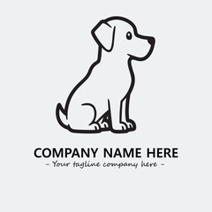 Dog illustration black and white for logo company vector image
