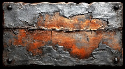 Obraz premium Unique wooden panel displays time-worn textures reflecting decay and rustic appeal